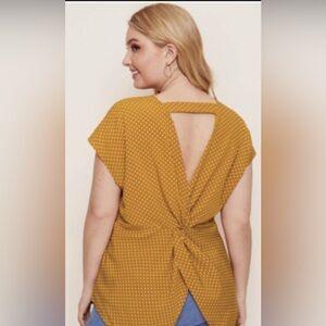 SHEIN Mustard Polka Dot Top